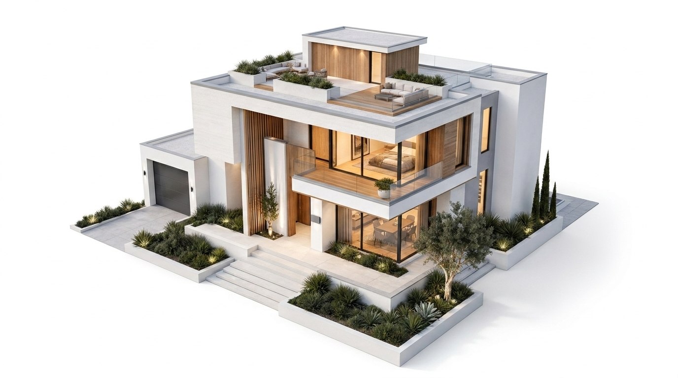Villa from an aerial drone angle