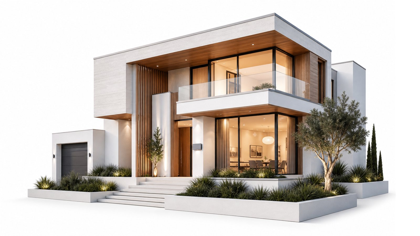 Photoreal render of a villa